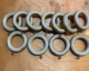 29 Wooden and plastic rings for Curtain clips set of mismatched white Vintage Retro made in Europe rustic craft supply assorted brown