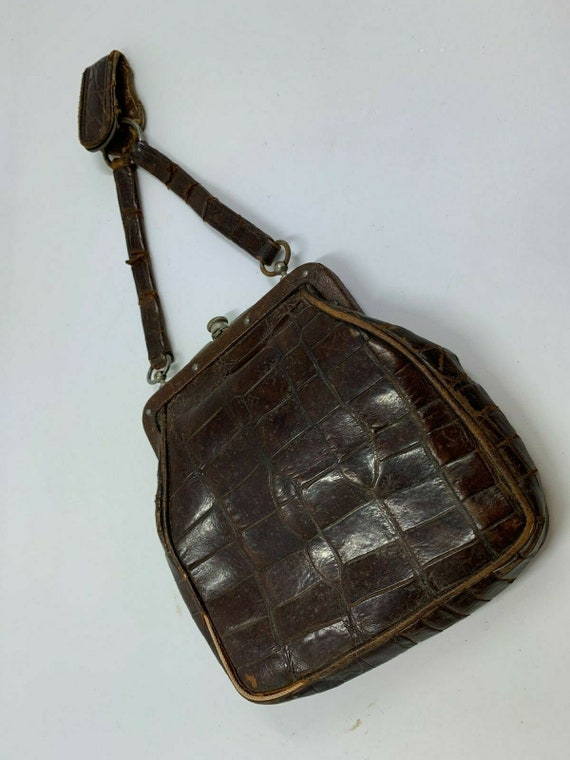 Antique Edwardian Alligator Leather Chatelaine Vic