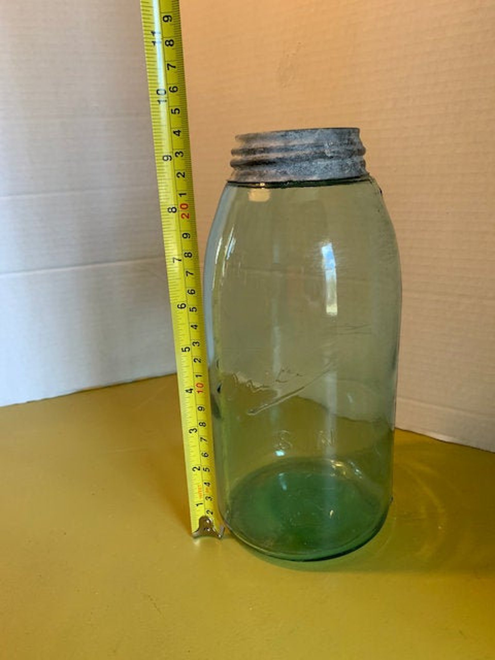 1/2 gallon Ball Mason Fruit Jar light green zinc top original Etsy