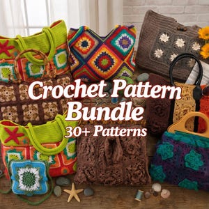 30+ Crochet Bag Patterns PDF Bundle, Hobo Tote Bags, Beginner Friendly Tutorial