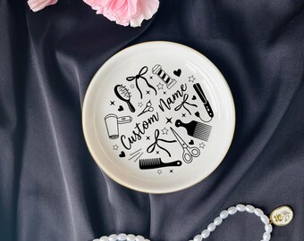Portagioie personalizzato a forma di forbici e pettine, regalo per parrucchiere/a