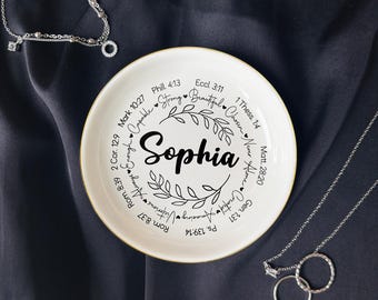Custom Bible Verse Trinket Dish, Ring Dish for Christian, You Are Inspiration, Faith Gift, Christian Jewelry Dish Christian Inspiration Gift
