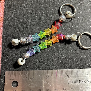 Rainbow stars Kandi Star Keychain
