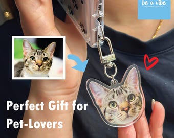 Custom Personalised Cat Dog Phone Case Charm, Cat lover gift, Custom Cat Photo, Cat Loss Gift, Cat Phone Charm, Cat Memorial Gift