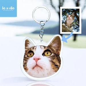 Custom Cat Keychain, Dog Keychain, Pet Keychain, Personalized Pet Photo Keychain, Pet Loss Gift, Dog Mom Gift, Pet Memorial Gift, Small gift