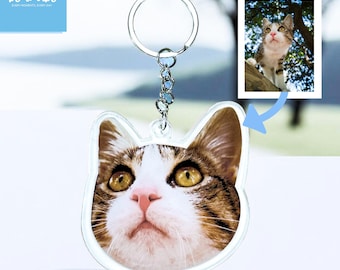 Custom Cat Keychain, Dog Keychain, Pet Keychain, Personalized Pet Photo Keychain, Pet Loss Gift, Dog Mom Gift, Pet Memorial Gift, Small gift