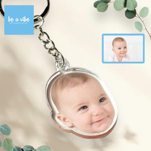 Porte-clés personnalisé visage bébé, cadeau pour nouvelle maman, papa, grand-père, grand-mère, nouveau-né