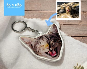 Custom Cat Keychain, Dog Keychain, Pet Keychain, Personalized Pet Photo Keychain, Pet Loss Gift, Dog Mom Gift, Pet Memorial Gift, Small gift