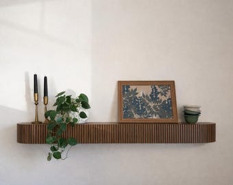 80" L × 8"H× 8" rounded fluted mantel - honey