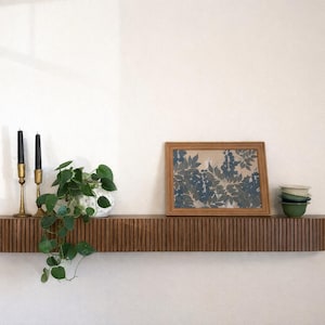 Rounded Fluted Wooden Mantel | Custom Floating Mantel Shelf| Fluted Fireplace Mantel