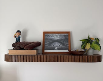 Custom Wood Rounded Fluted Floating Shelf