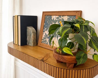 Custom Wood Rounded Fluted Floating Shelf
