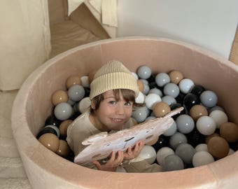 Baby Dry Pool Velvet Ball Pit with Various Color Kids Ball Pit Child Seating Pad Beige Portable Play Area Kids Daughter Gift Toddler Toys