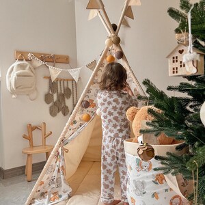 Tienda de juegos para bebés, gruesa, portátil, para niños, tapete de juego para bebés, tipis con estampado de animales bonitos para niños, decoración de sala de juegos, regalo para niños, tienda de campaña para niños