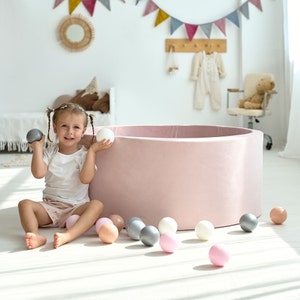 Samtbad mit Benutzerdefinierten Farben Indoor Bällebad Pastell Pfirsich Kinder 1