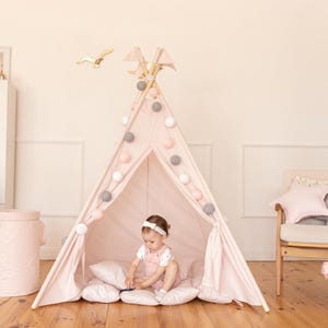 Childrens Teepee Kids Portable Tent Large Kids Teepee Baby Nestchen Gift Kids Playhouse Tents Wigwams Childs Playroom Toy Birthday Gift Prop