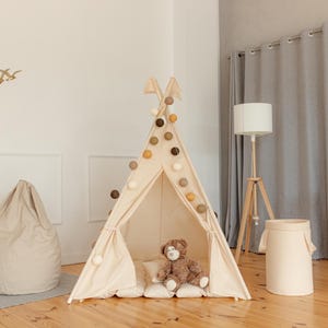 Tienda de juegos para bebés Wigwams con ventana, casa de juegos portátil para niños al aire libre, alfombra de juegos gruesa para bebés, organizador de guardería, regalo de primer cumpleaños