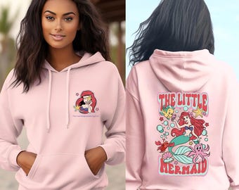 The Little Mermaid Hoodie, Ariel Mermaid Pullover, Disney Princess Ariel Jumper, Disney Girls Trip Matching Hoody, Disney Princess Hoodie