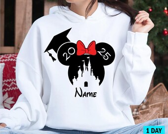 Custom Disney Graduation Hoodie, Mickey Minnie Graduation Pullover, Gift for Graduate, Disney Grad Family Trip Jumper, Disneyland Graduate