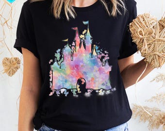 Watercolor Castle T-Shirt, Colorful Castle Tee, Magic Kingdom Shirt