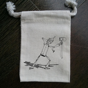 Vintage Wizard of Oz Tin Man Muslin Party Favor Bag