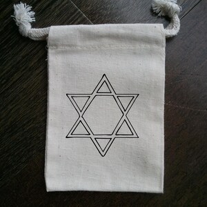 Star of David Party Muslin Favor Bag