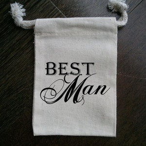 Best Man Muslin Gift Bag