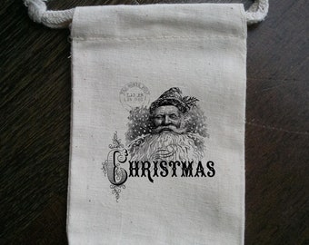 Santa Post Party Muslin Favor Bag