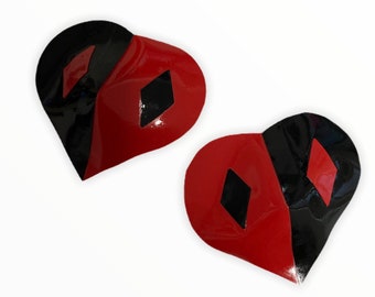 Latex clothing Harley pasties (a pair) in Black and Red, or any other plain colors. Not self-adhesive. Lingerie.