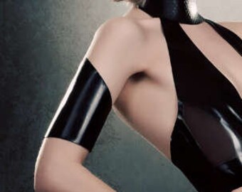 Latex Elektra armbands in black or any colour Unisex lingerie
