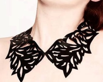 Latex clothing cut out  Eden collar. necklace.