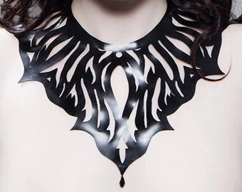 Latex choker Adrienne collar in Black or in any other colors. Lingerie.