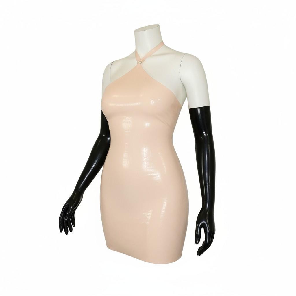 beige latex dress SKIN in porcelain skintone colour. Lingerie Color:Natural/Brown Handcrafted here in the Year 12 Formal Plus Size Sequin Fringe