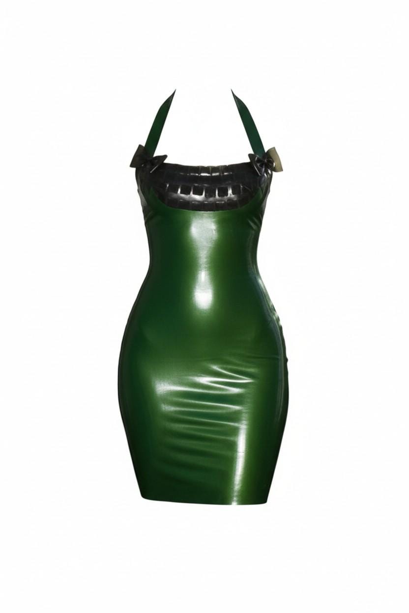 dark green latex dress Butterfly Dream main image 0
