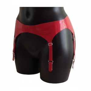 Latex Lingerie Pin Up Red Suspender belt in red or any other colours. image 1