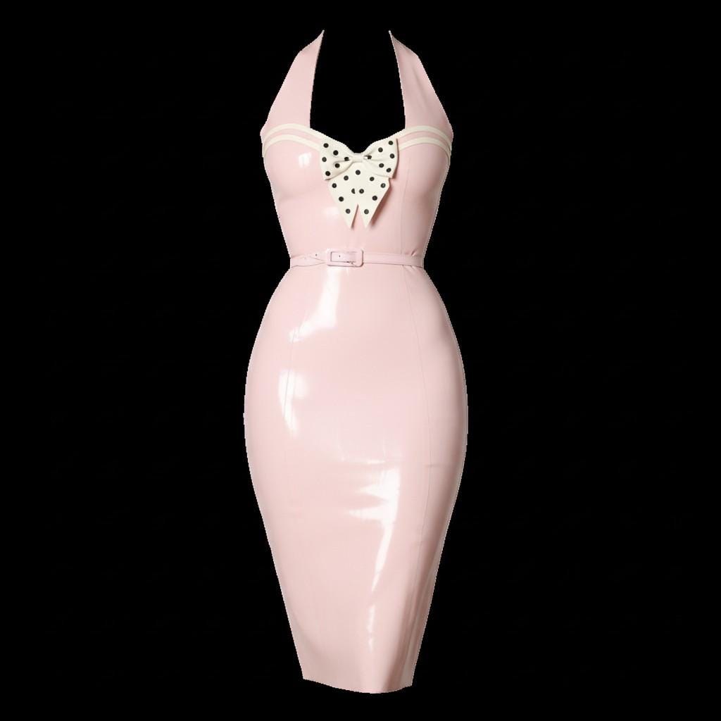 strapless open back dress Marina" Crystal Bow Cutout Sleeve Pink Bandage Dress  shopbyraya