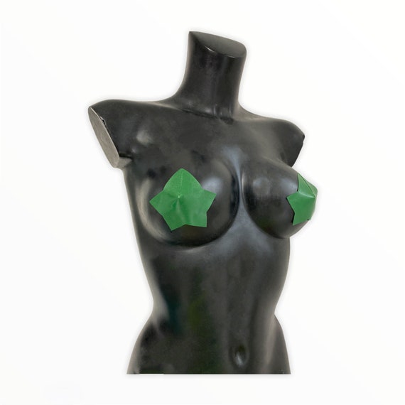 Latex Clothing Ivy Leaf Pasties a Pair in Metallic Green or Any