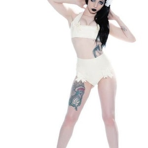 Latex Lingerie Bow shorts in White or any color. Panties Knickers. image 2