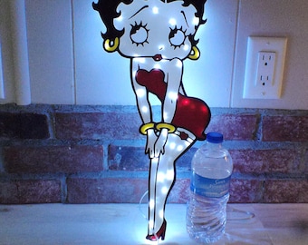 light up Betty Boop Cartoon character wall decor Massive 18 inches tall with remote control  USB