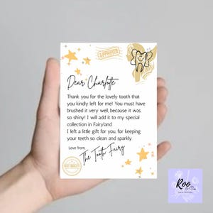 Plantilla de carta del Hada de los Dientes - A6 (Descarga digital) - Personalizable