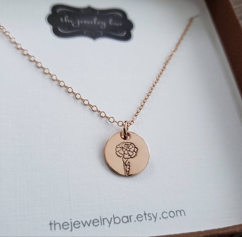 Birthday gift for mom from daughter, Personalized Birth flower necklace, hand stamped initial, stepmom, first my mother forever my friend image 6