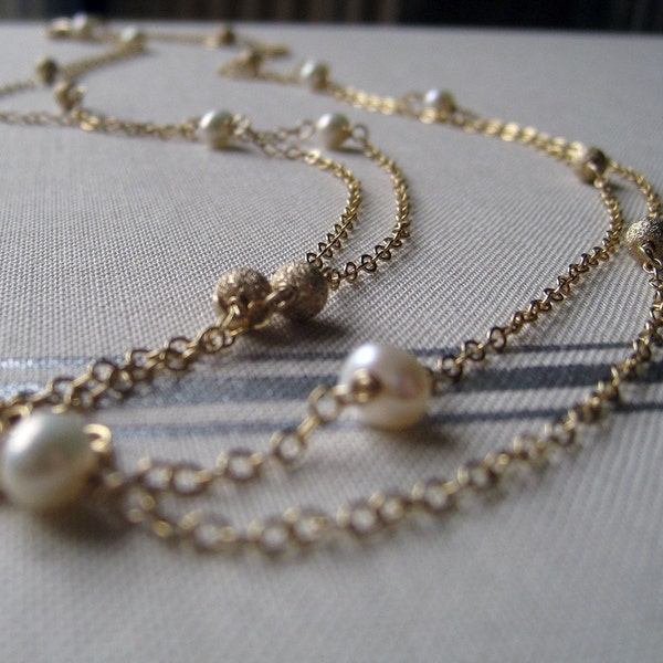 Long Pearl Necklace - Etsy