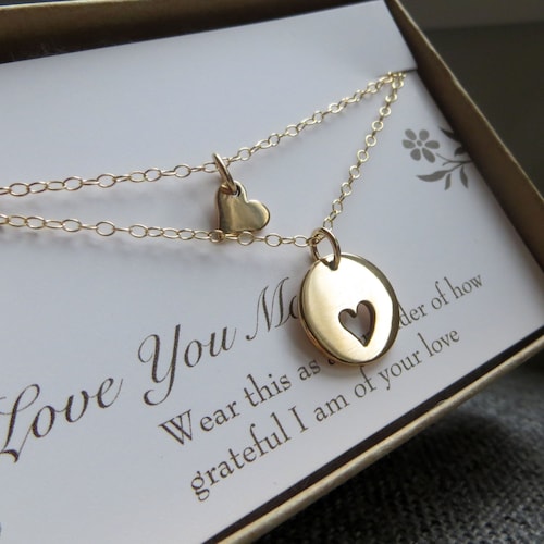 Gold Heart Mother Daughter Jewelry Christmas Gift From - Etsy