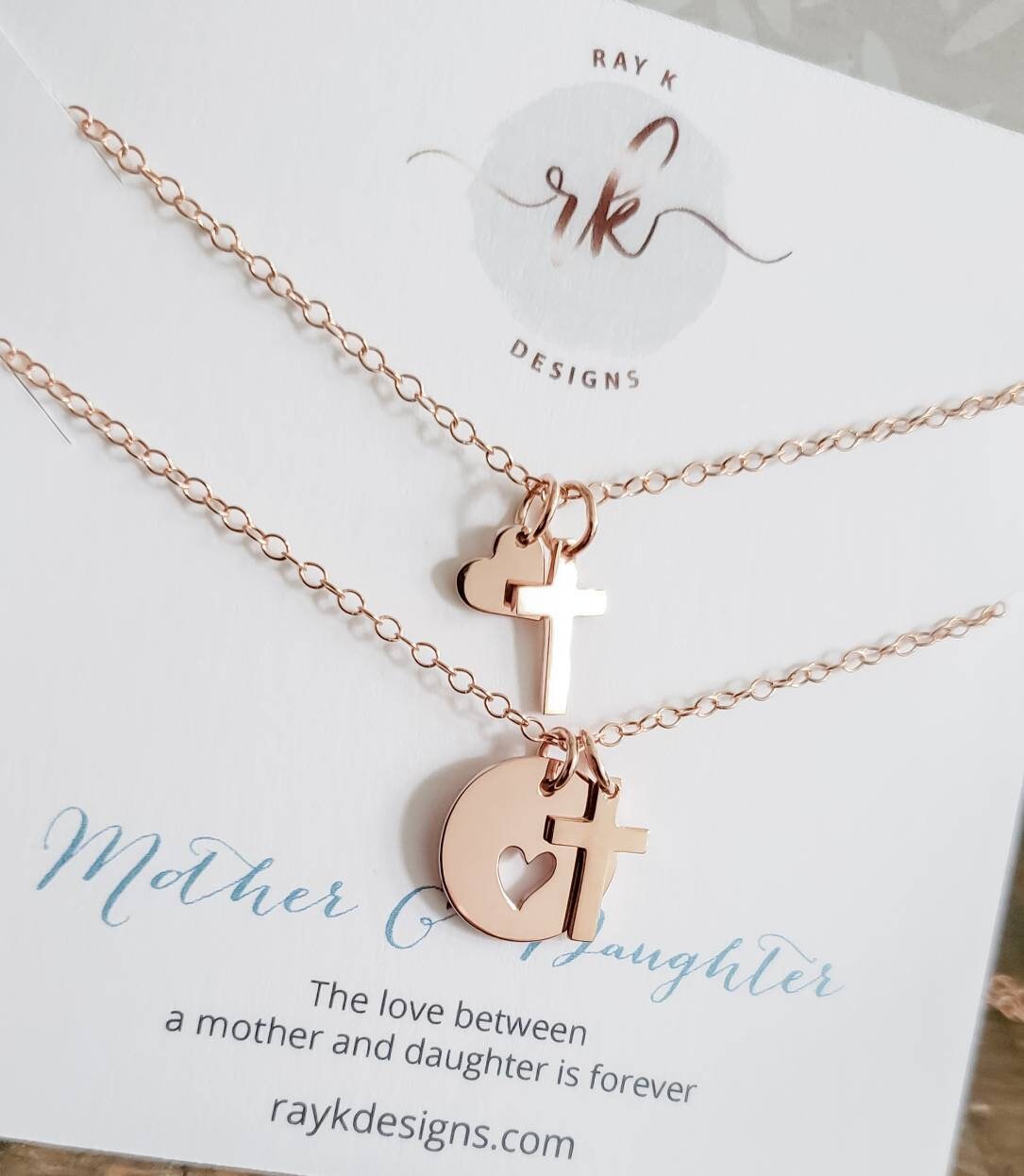 Mother daughter cross necklace deals