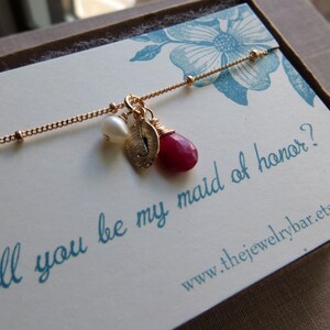 Maid of honor gift, dainty leaf initial bracelet, personalized wedding gift, will you be my maid of honor, custom bridesmaid gift, moh