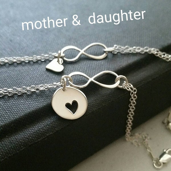 Regali speciali per la mamma, braccialetti per la celebrazione della madre e figlia, set di braccialetti infinito per mamma e figlia, oro, argento sterling