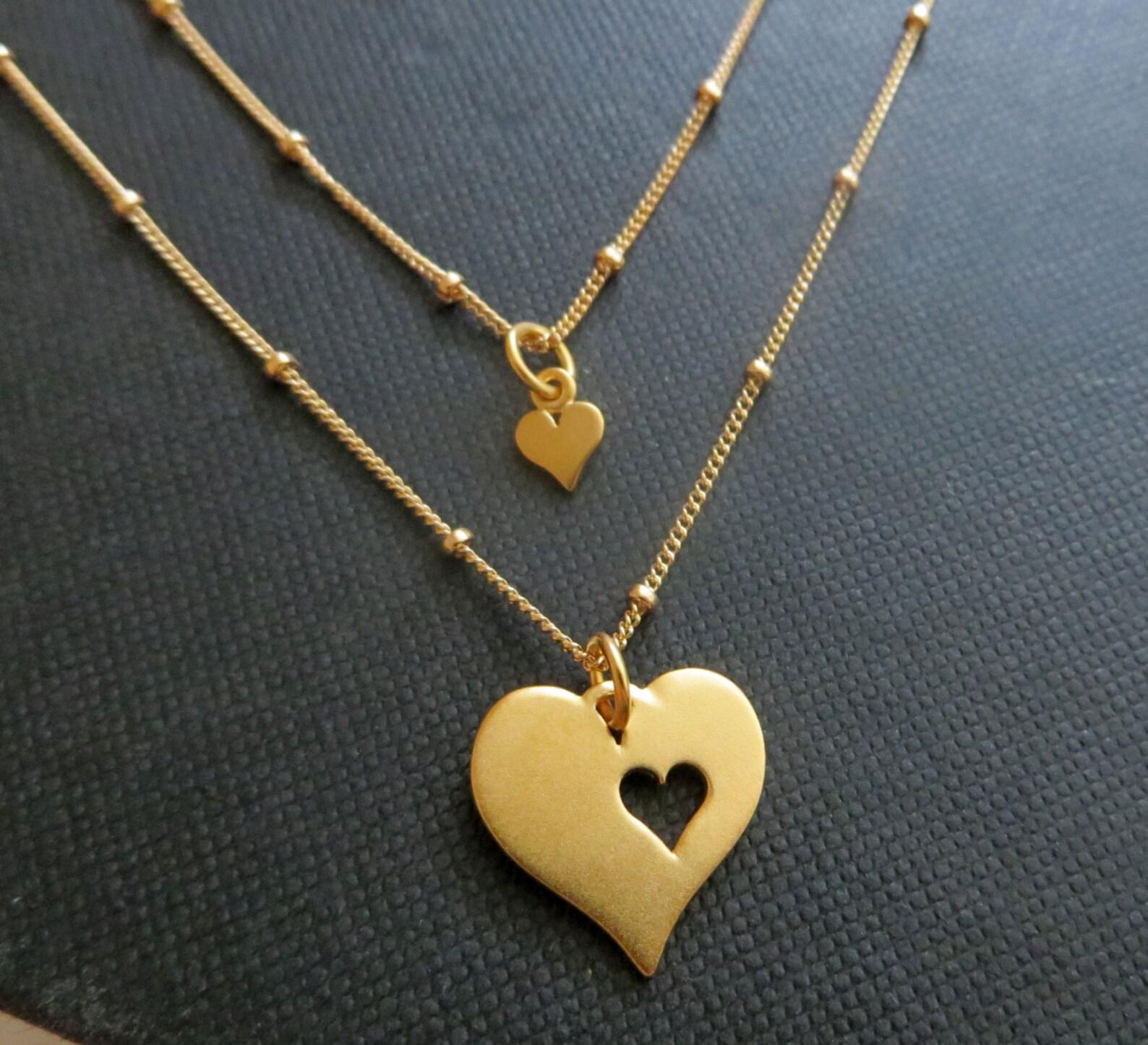 Gold Mother Daughter Necklace Mother Daughter Jewelry Push Etsy