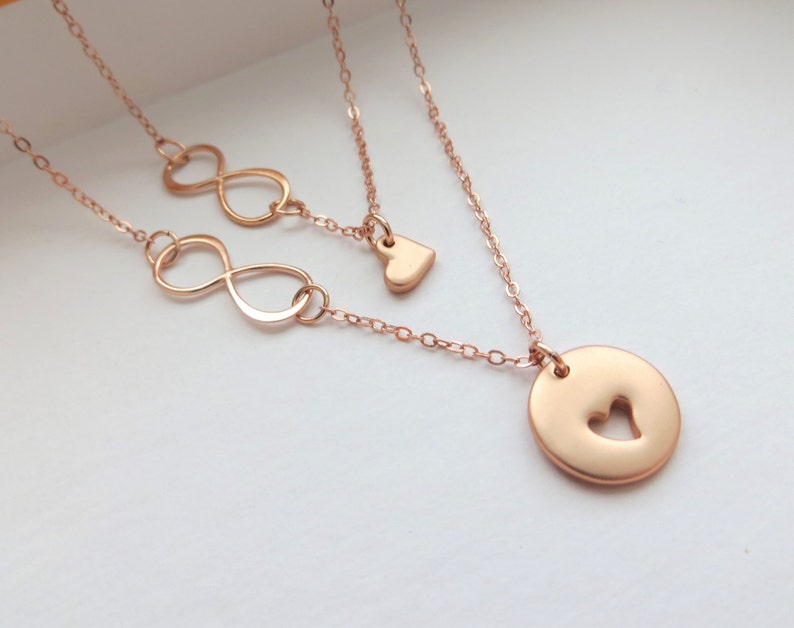 Mothers day gifts rose gold infinity heart necklace mother Etsy