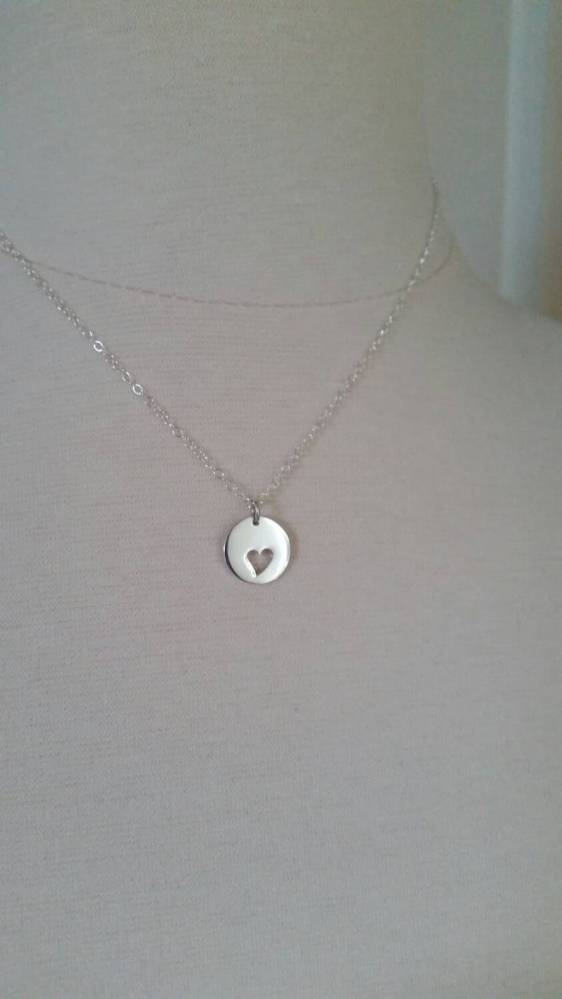 Mother daughter necklace rose gold heart charm gift for wife Etsy