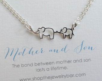 Mother son jewelry, mama and baby elephant bracelet, sterling silver, pregnancy, new mom push gift, mommy and me bracelet, mothers day gift